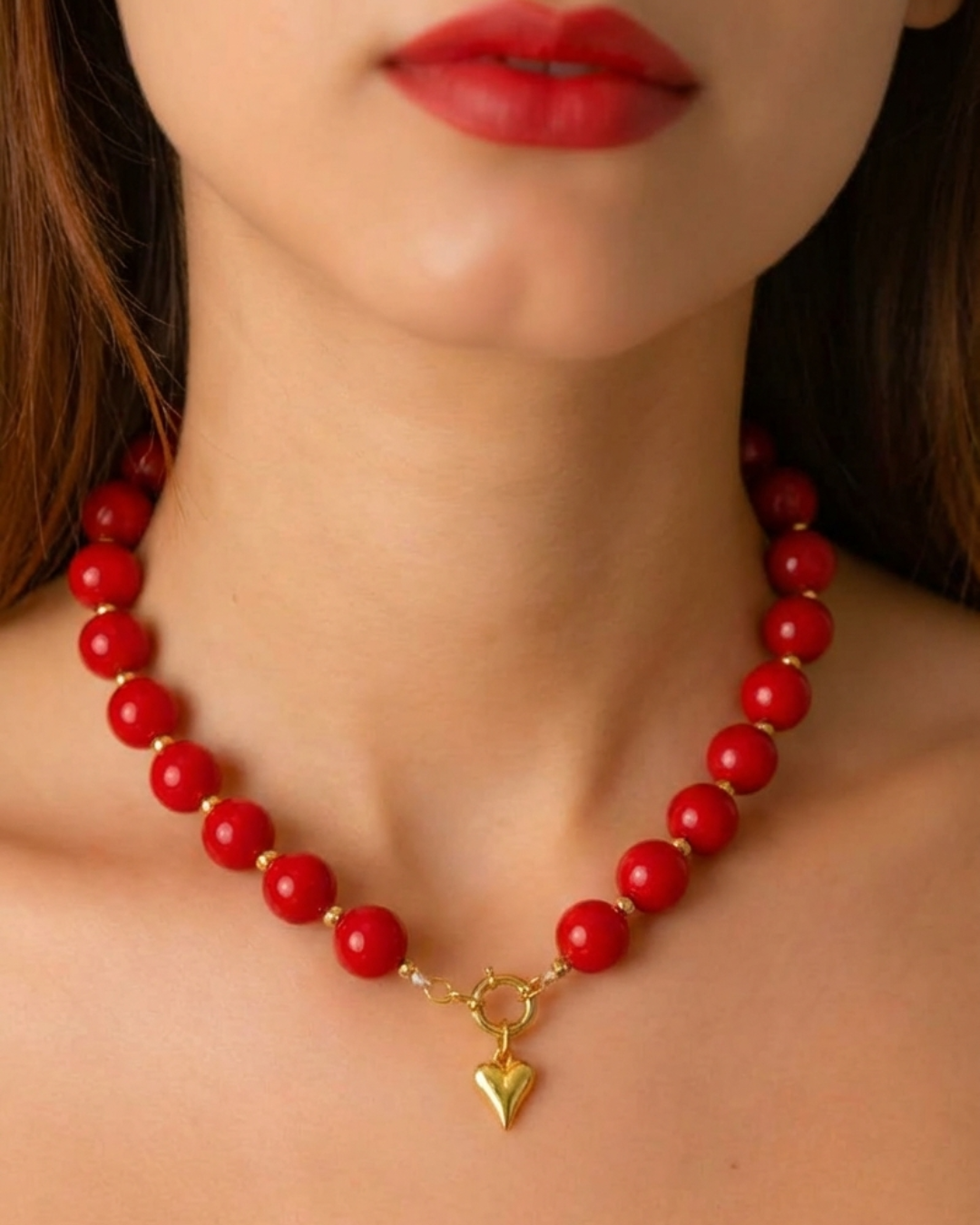 Collar Cor Vermell  — Perles & Or